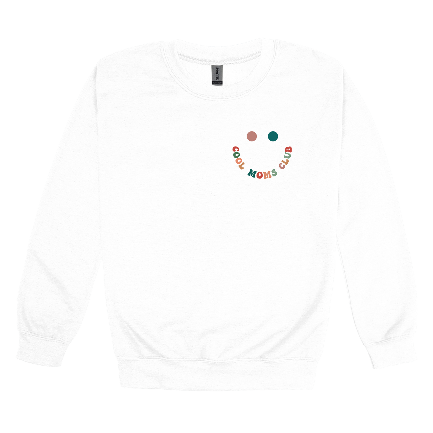 Cool Moms Club Apparel — white adult-crewneck front
