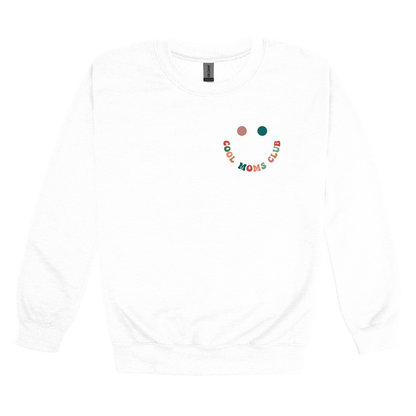 Cool Moms Club Apparel — white adult-crewneck front