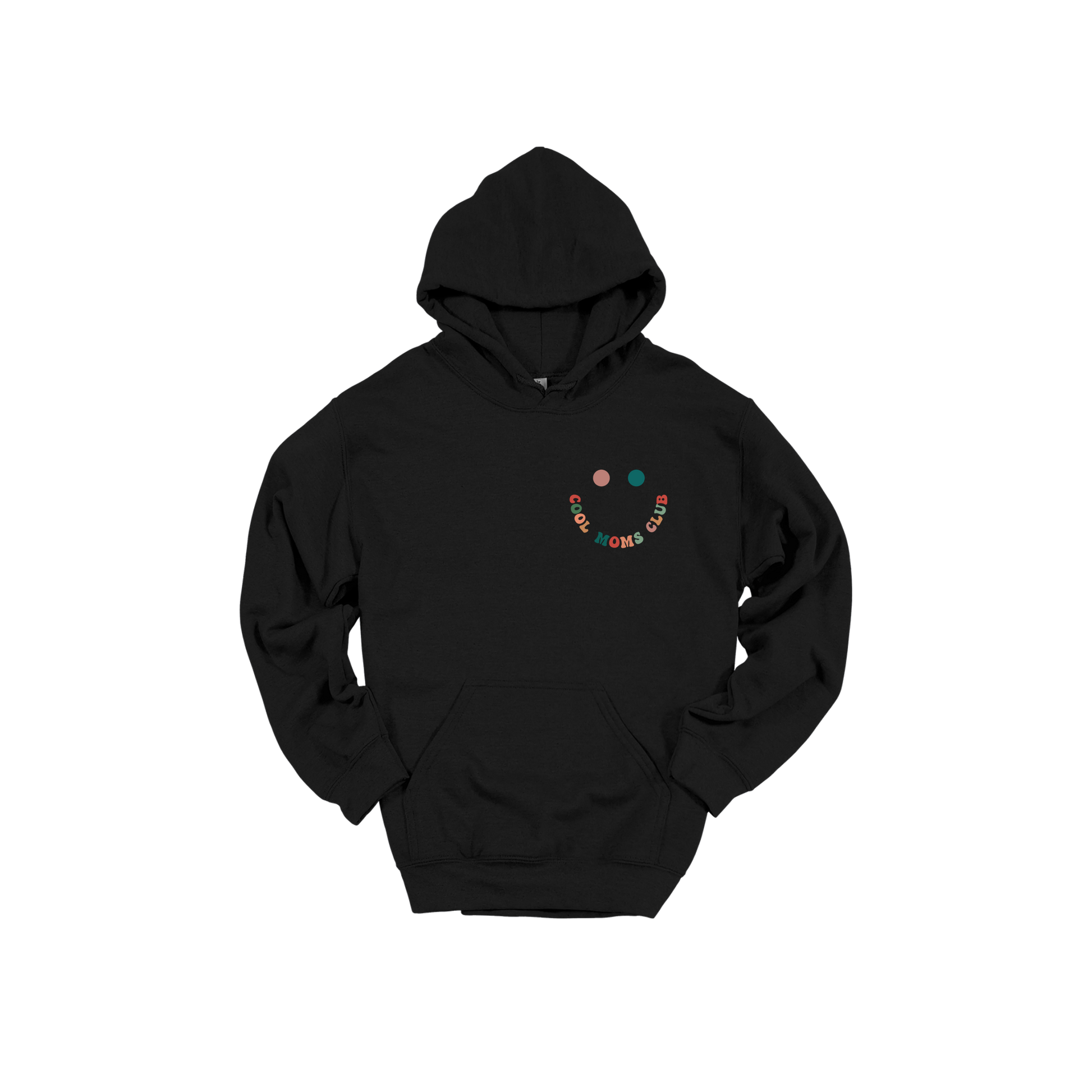 Cool Moms Club Apparel — black adult-hoodie front