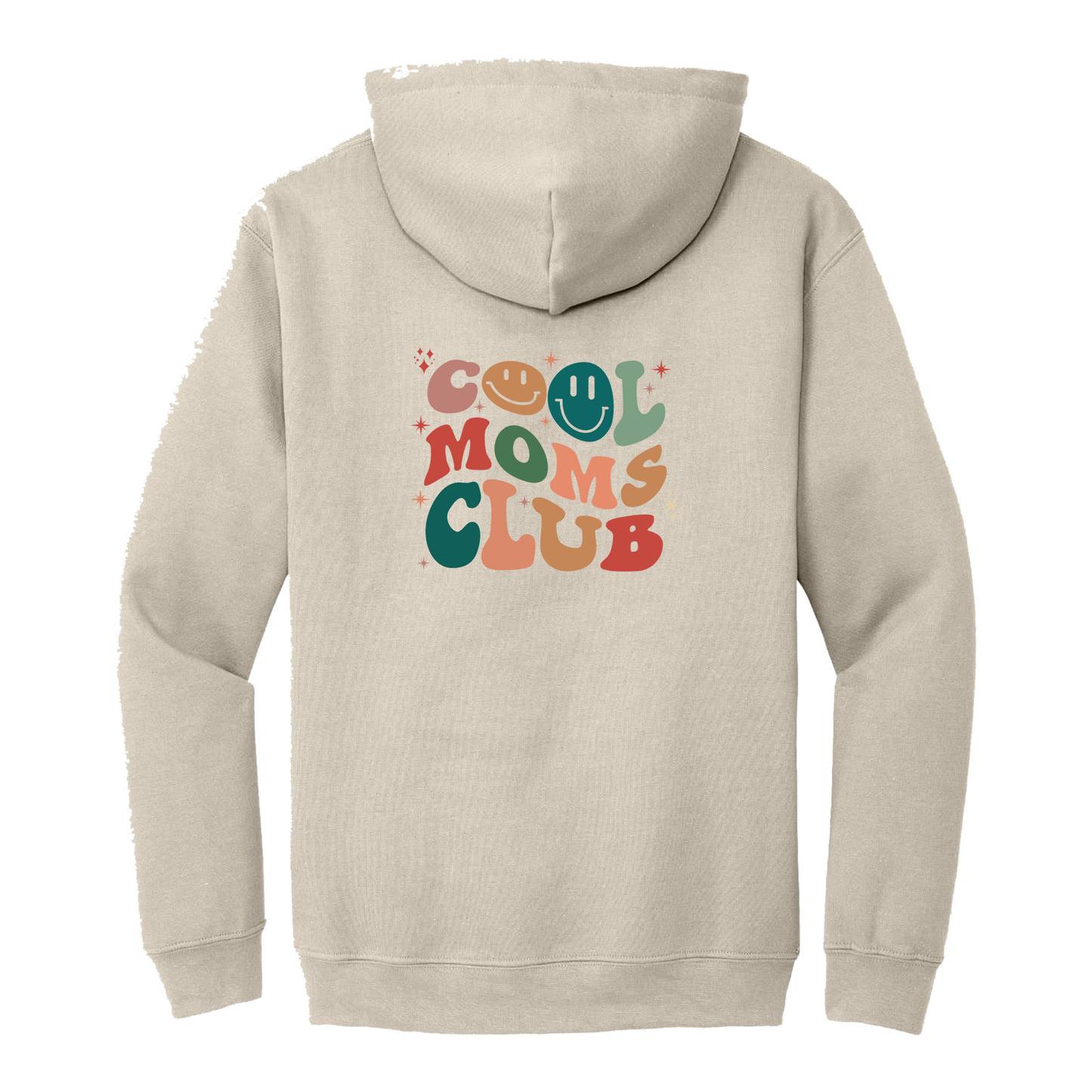 Cool Moms Club Apparel — tan adult-hoodie back