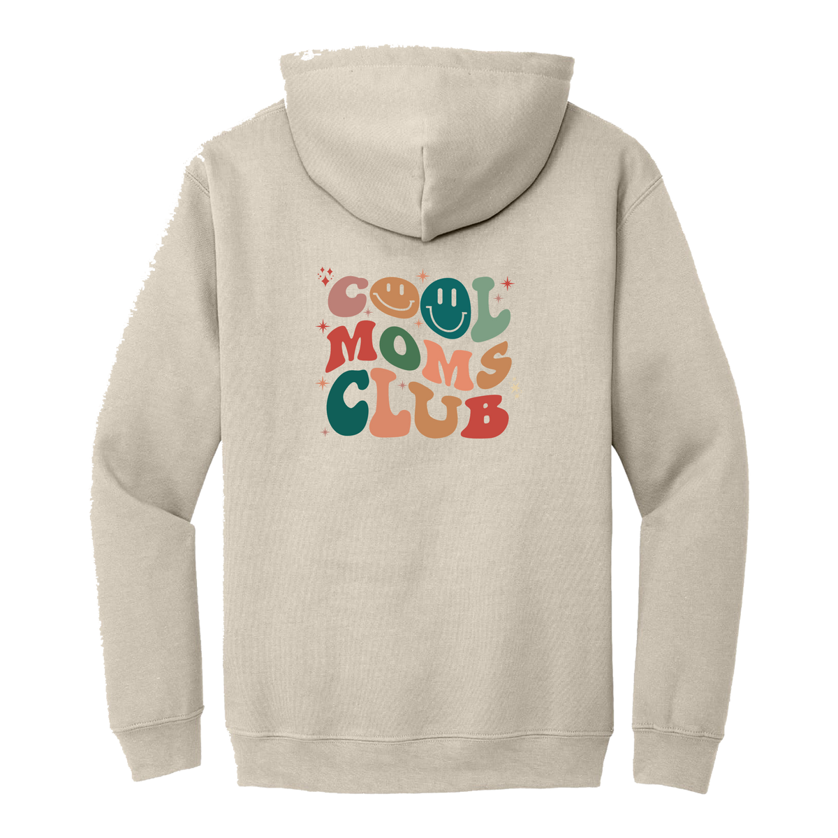 Cool Moms Club Apparel — tan adult-hoodie back