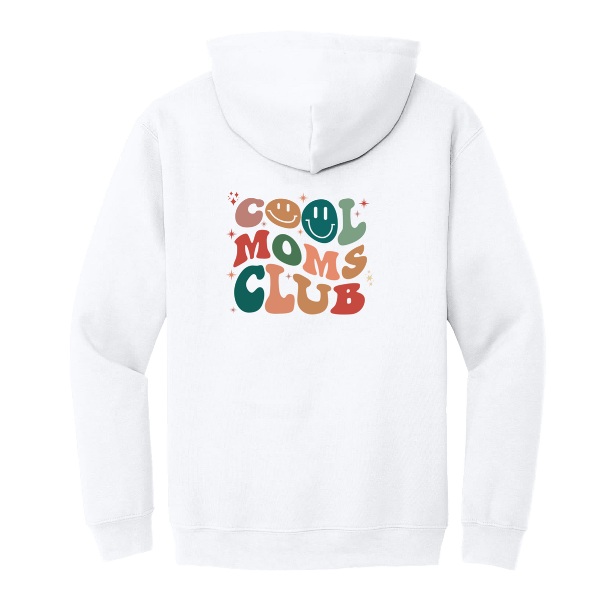 Cool Moms Club Apparel — white adult-hoodie back