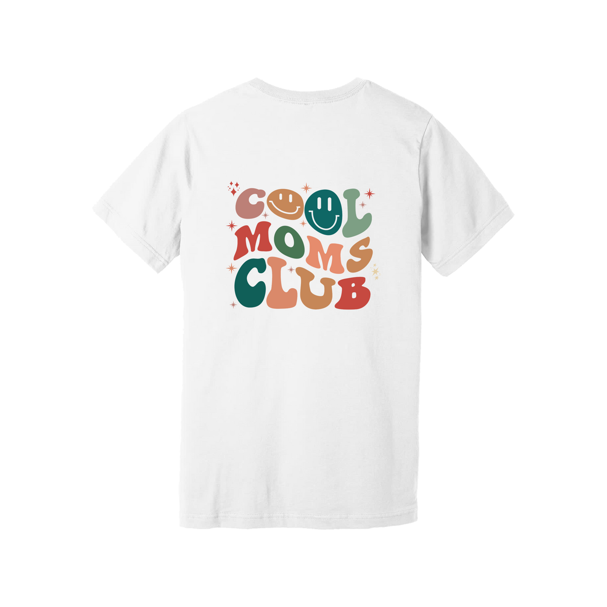 Cool Moms Club Apparel — white adult-tee back