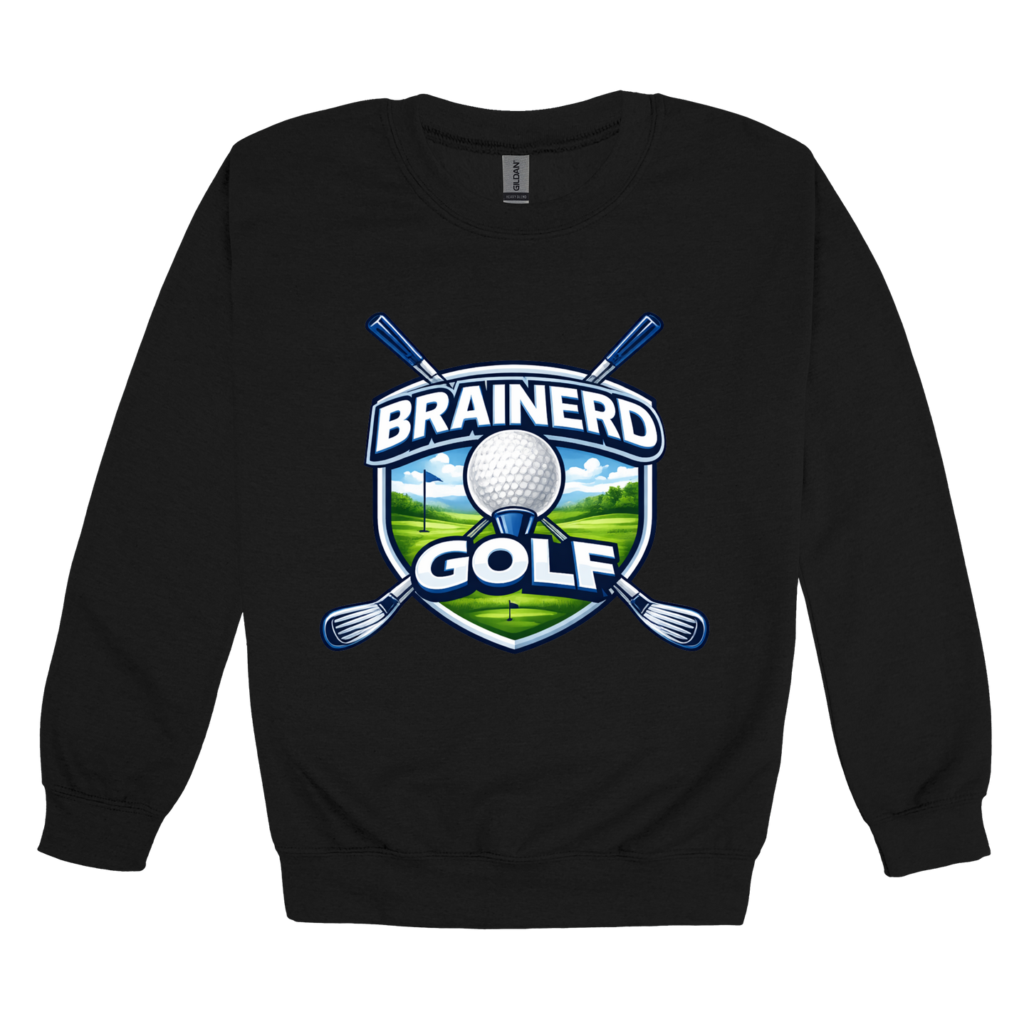 Brainerd Golf Apparel — black adult-crewneck front