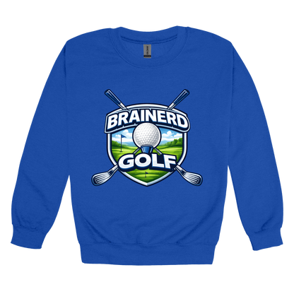 Brainerd Golf Apparel — blue adult-crewneck front