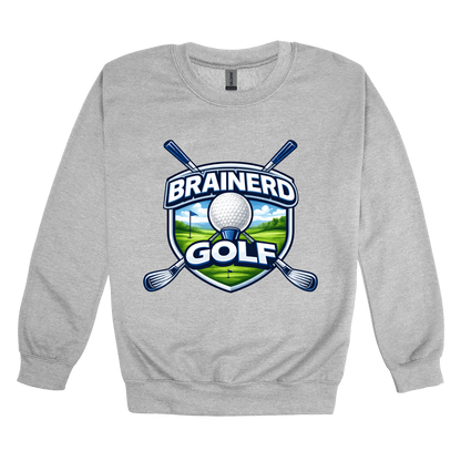 Brainerd Golf Apparel — gray adult-crewneck front