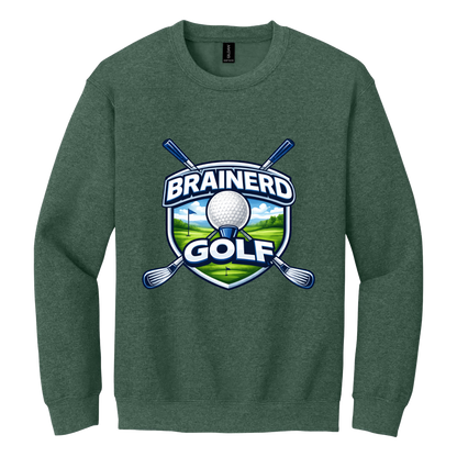 Brainerd Golf Apparel — green adult-crewneck front
