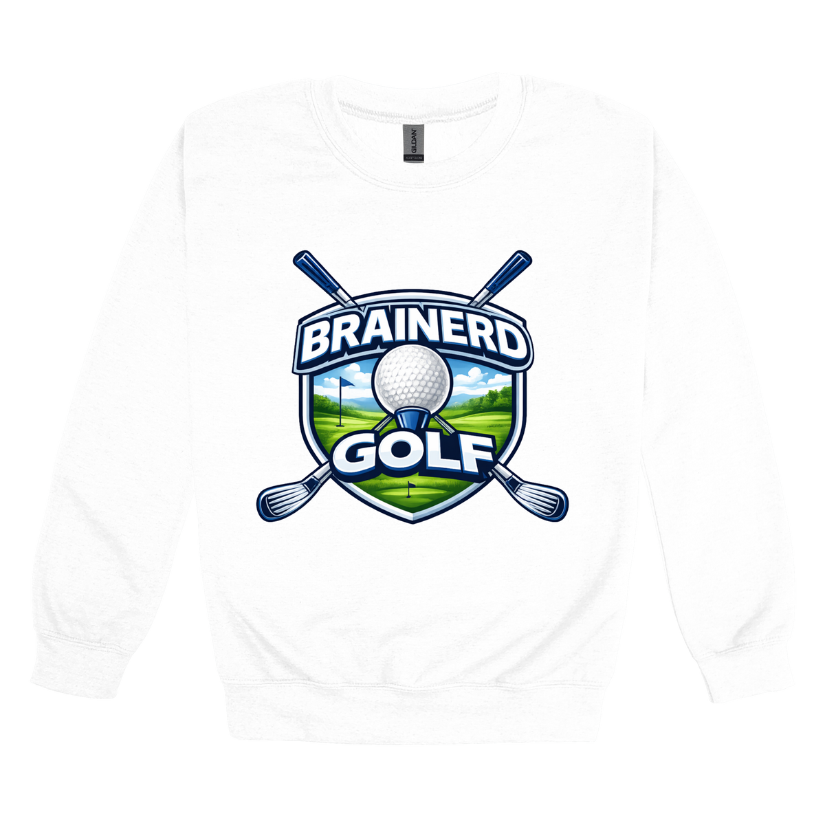 Brainerd Golf Apparel - white adult-crewneck front