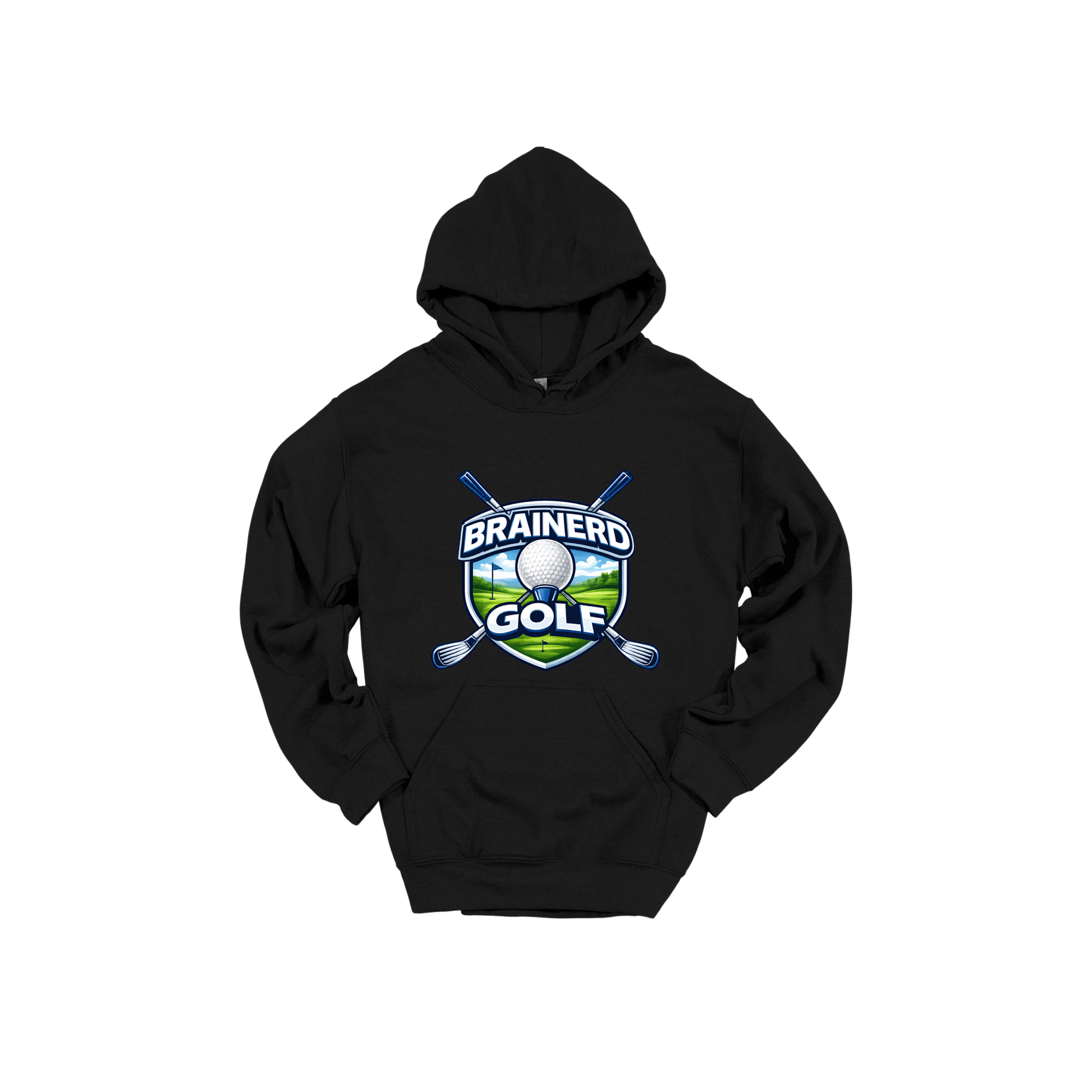 Brainerd Golf Apparel — black adult-hoodie front