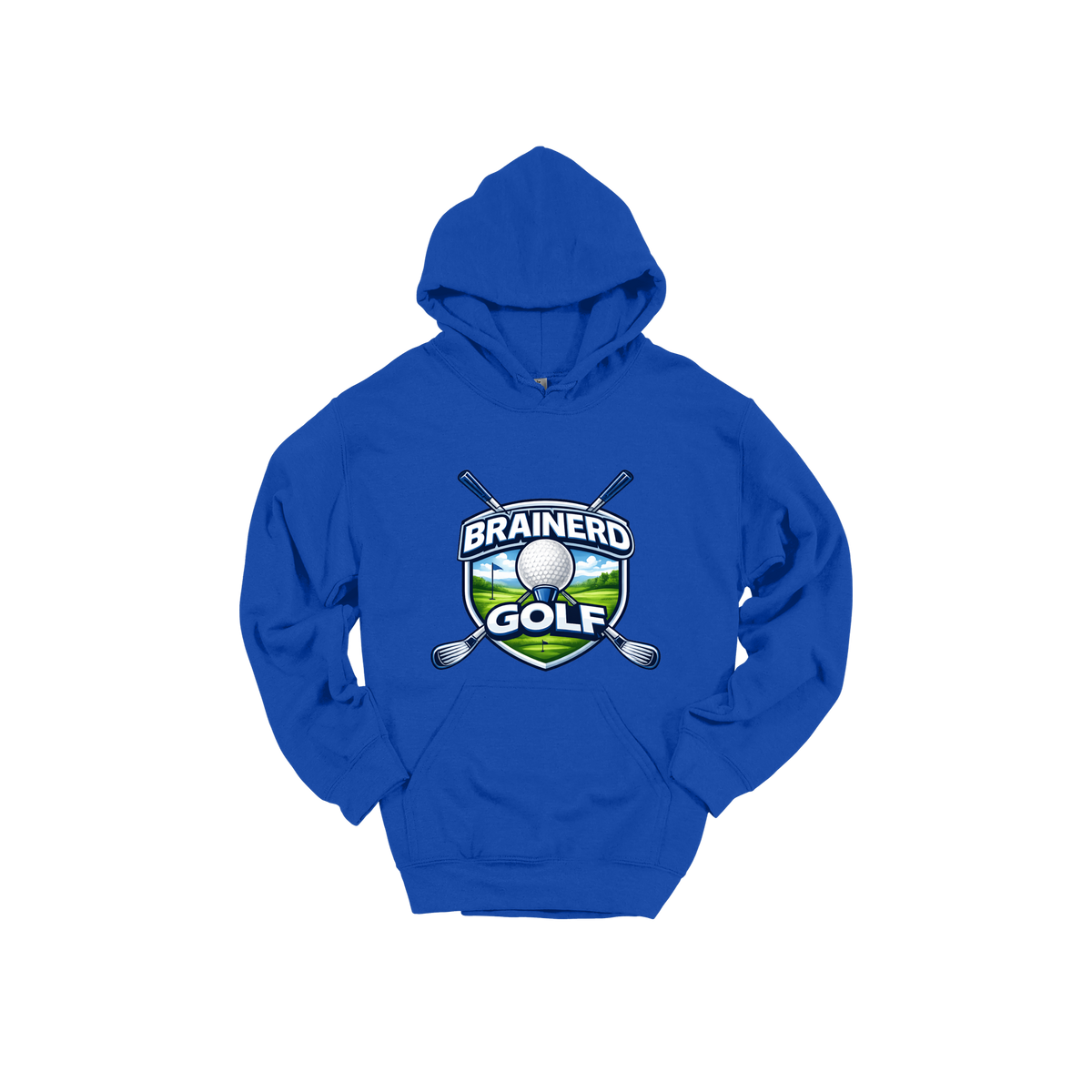 Brainerd Golf Apparel — blue adult-hoodie front