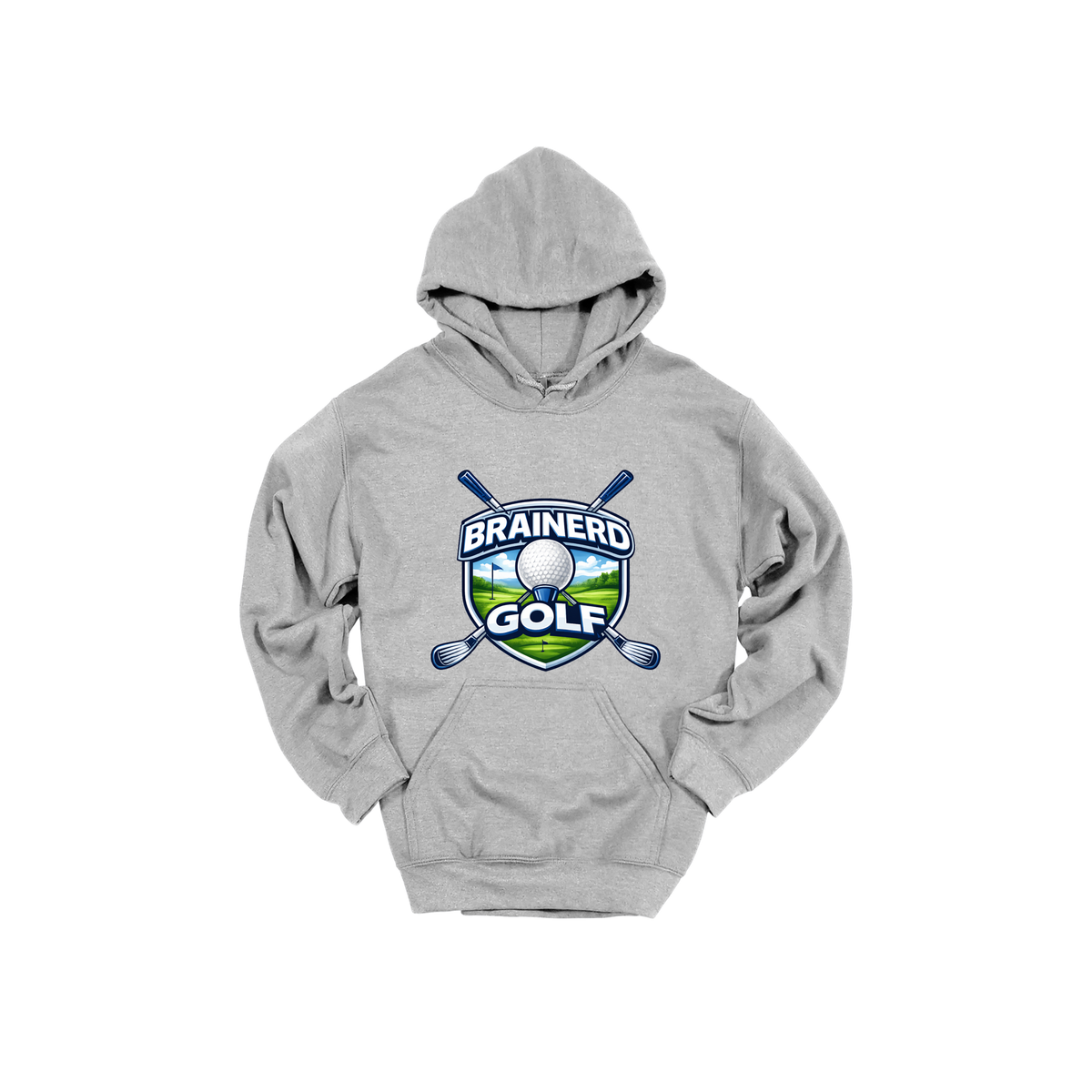 Brainerd Golf Apparel — gray adult-hoodie front