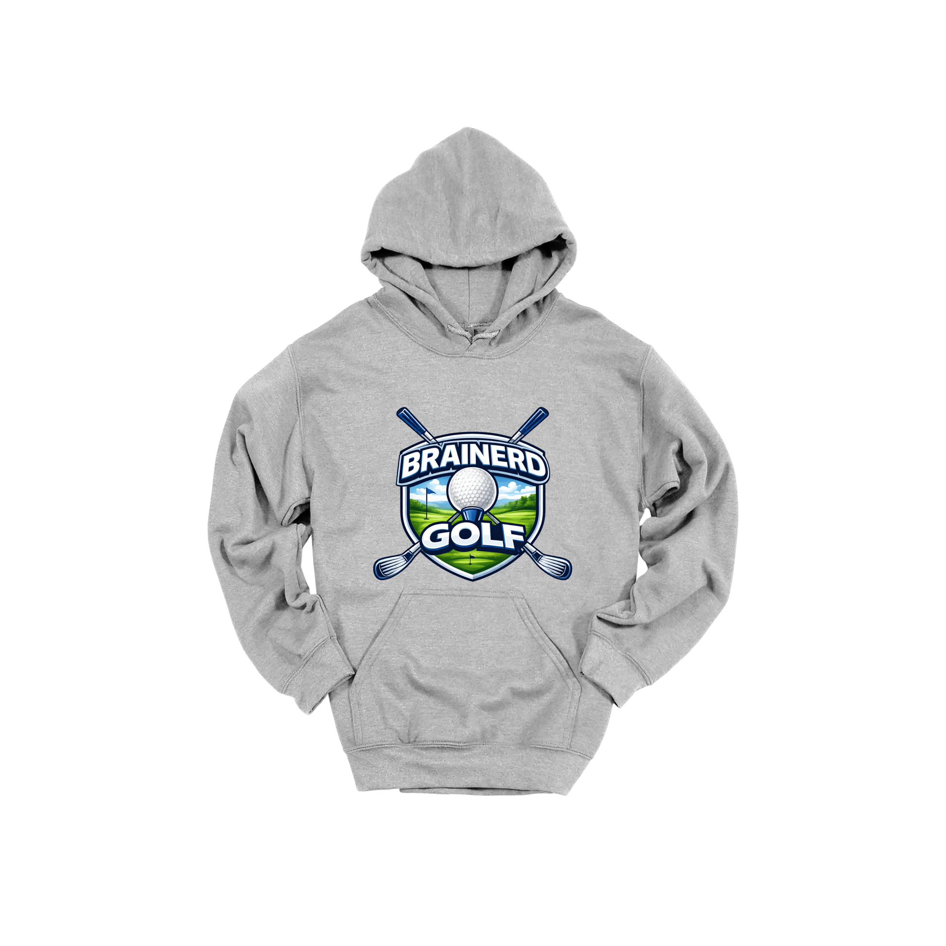 Brainerd Golf Apparel — gray adult-hoodie front