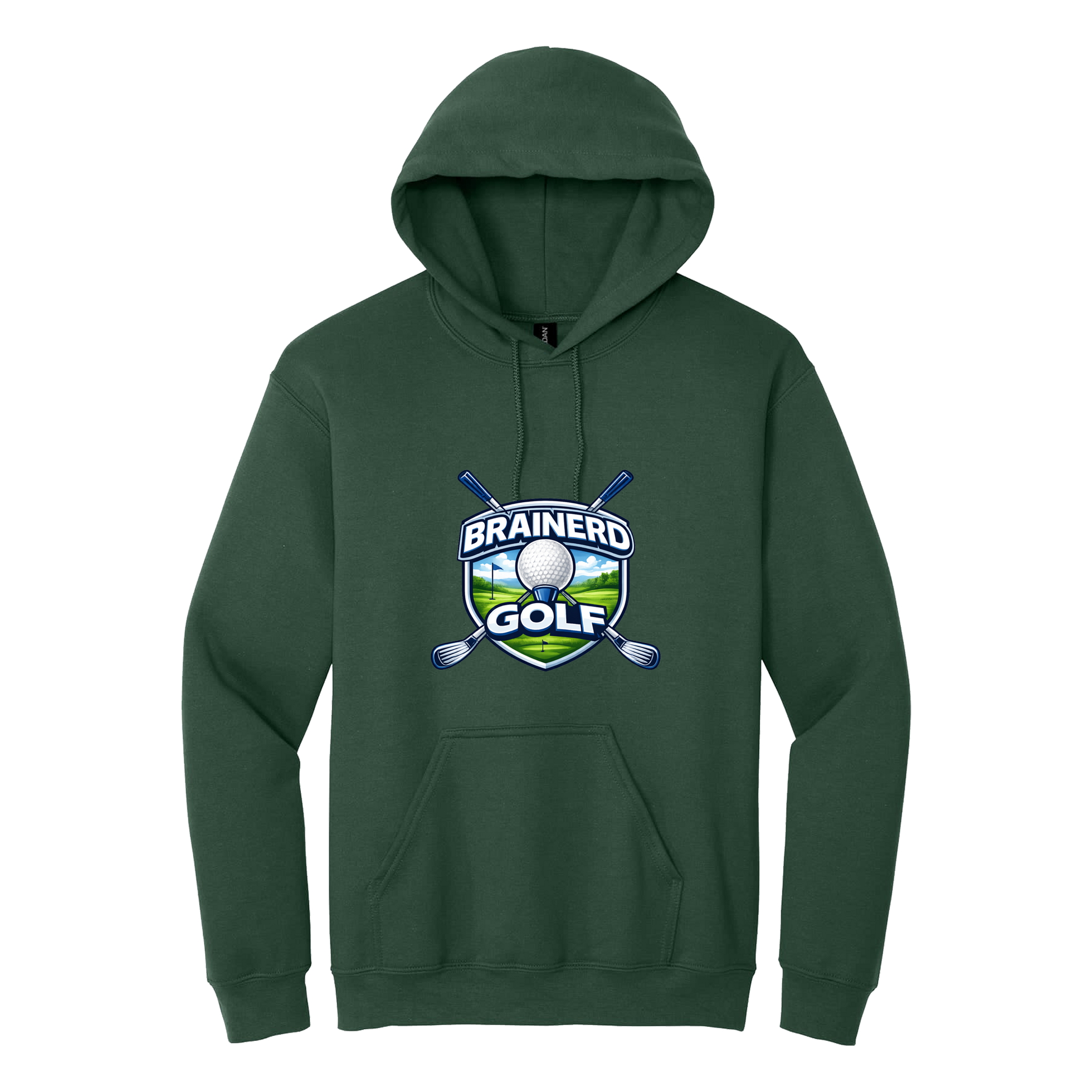 Brainerd Golf Apparel — green adult-hoodie front