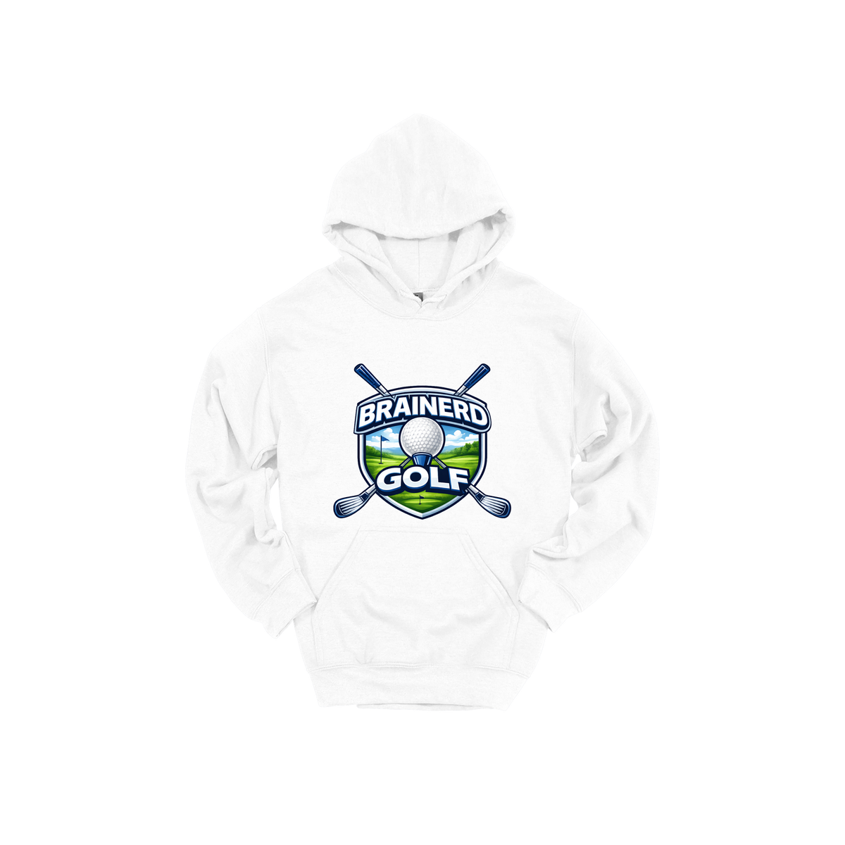Brainerd Golf Apparel - white adult-hoodie front