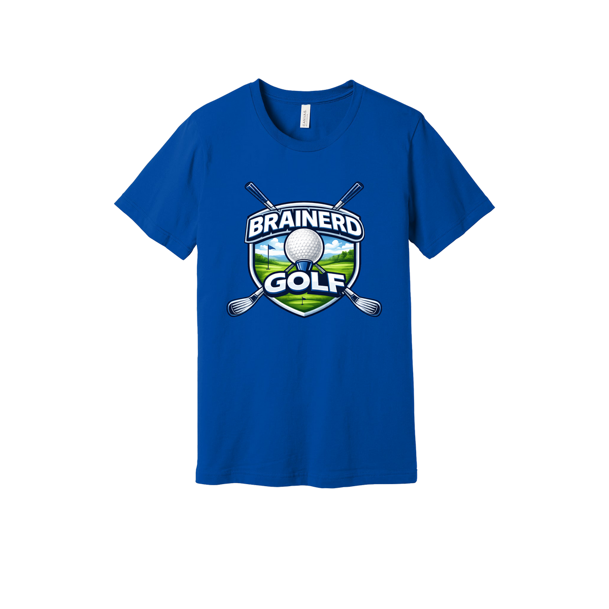 Brainerd Golf Apparel — blue adult-tee front