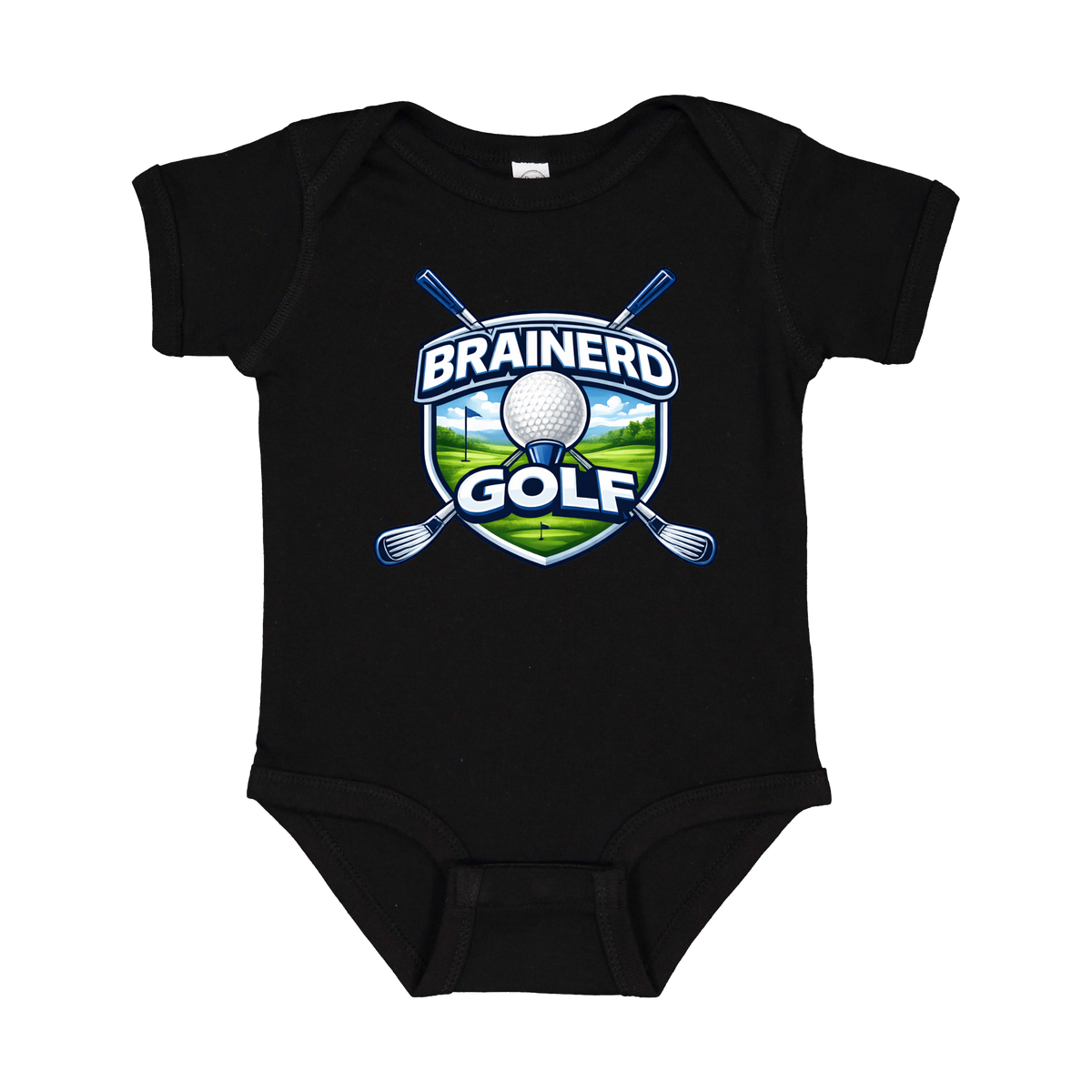 Brainerd Golf Apparel — black infant-onesie front