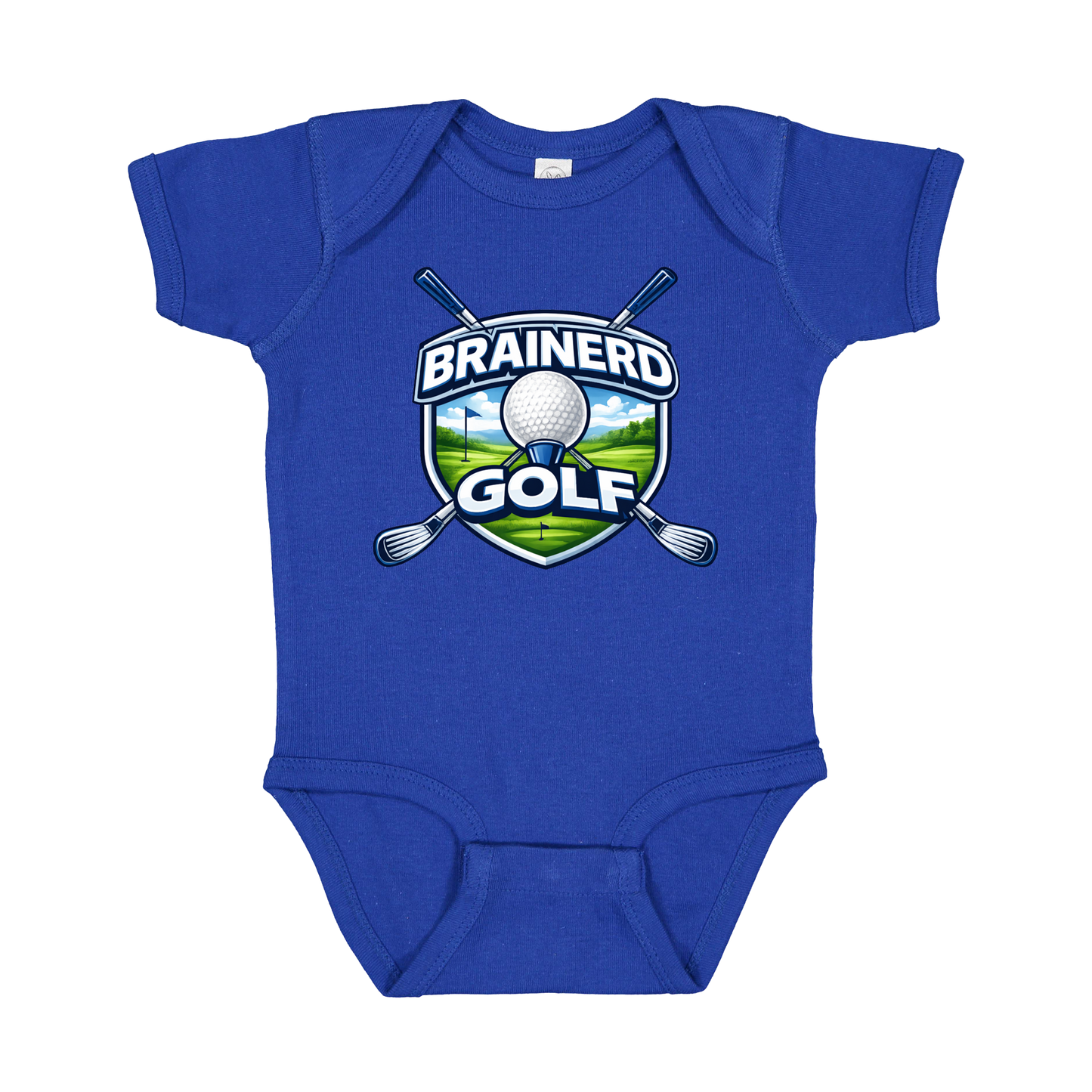 Brainerd Golf Apparel — blue infant-onesie front