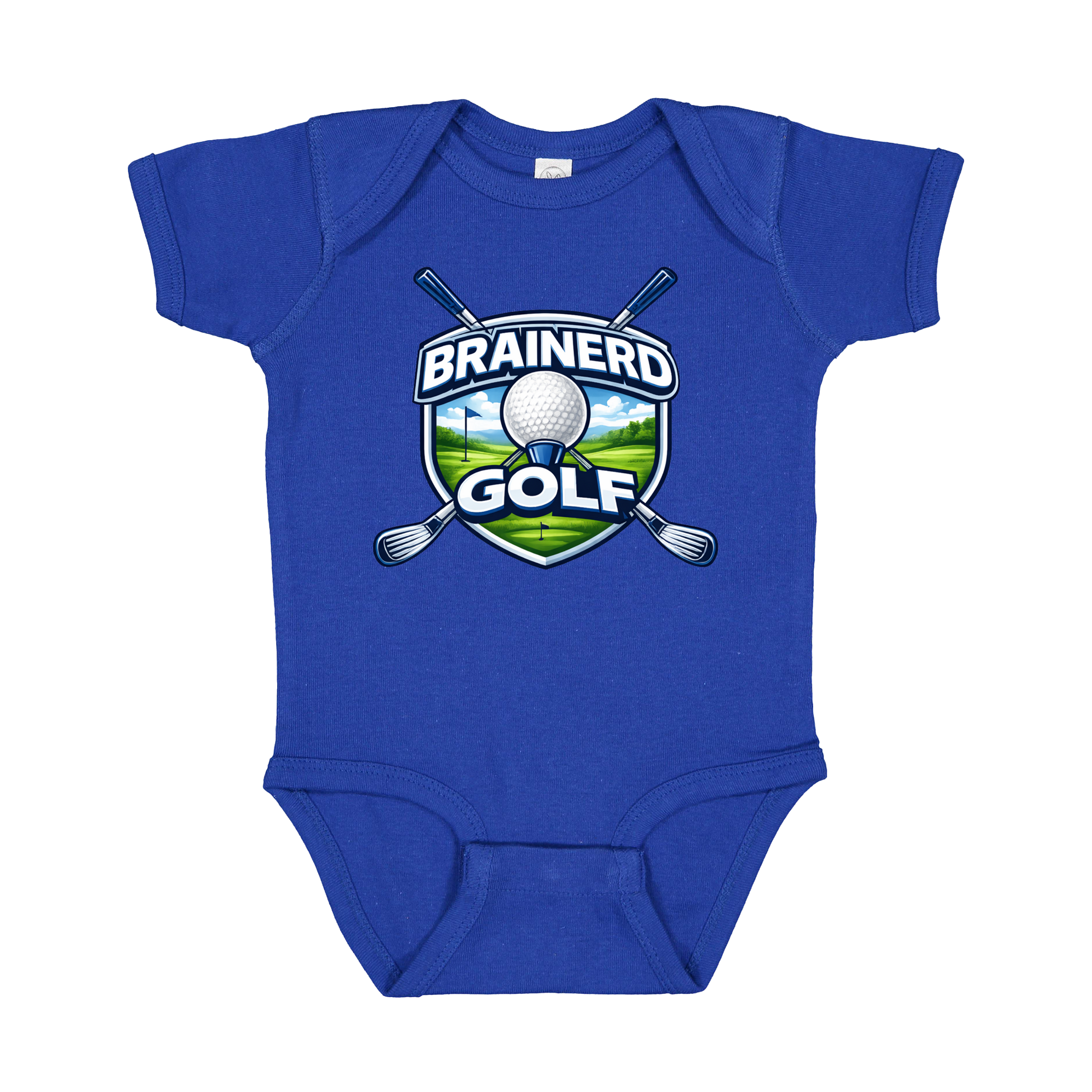 Brainerd Golf Apparel — blue infant-onesie front