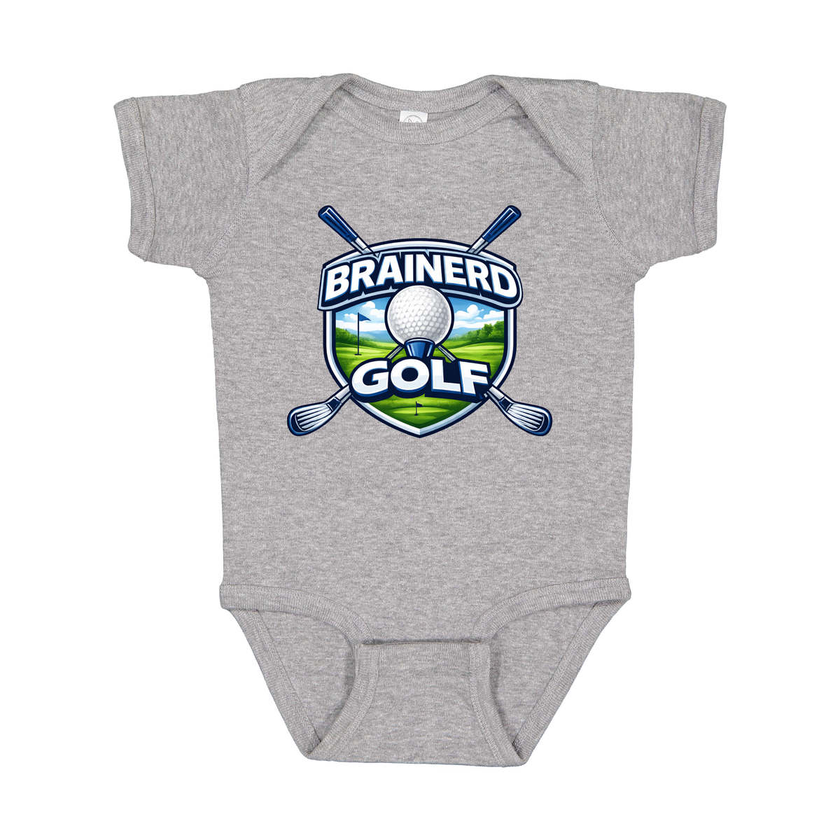 Brainerd Golf Apparel — gray infant-onesie front