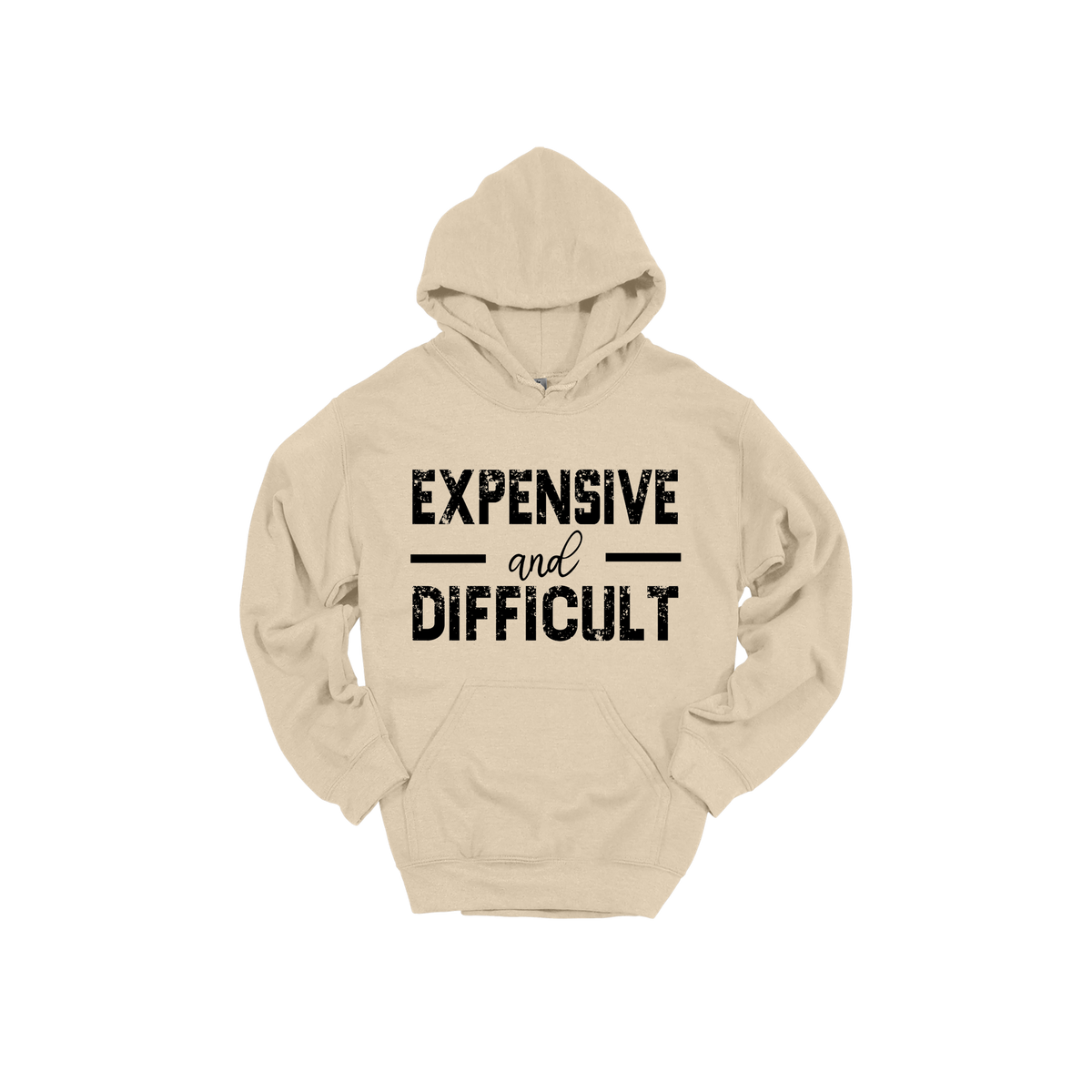 Expensive and Difficult Apparel — tan adult-hoodie front