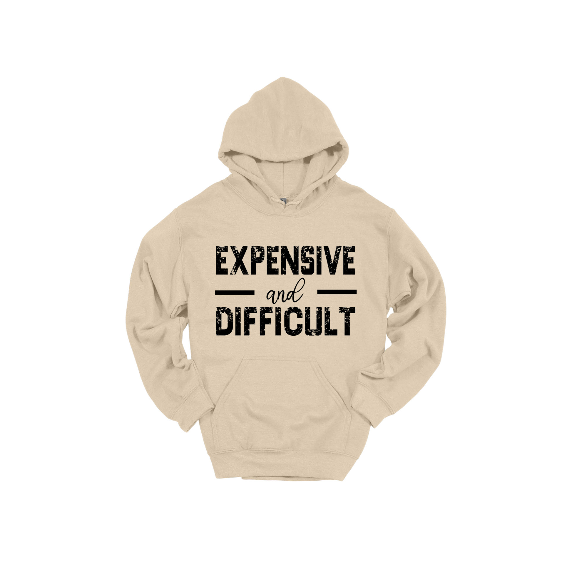 Expensive and Difficult Apparel — tan adult-hoodie front