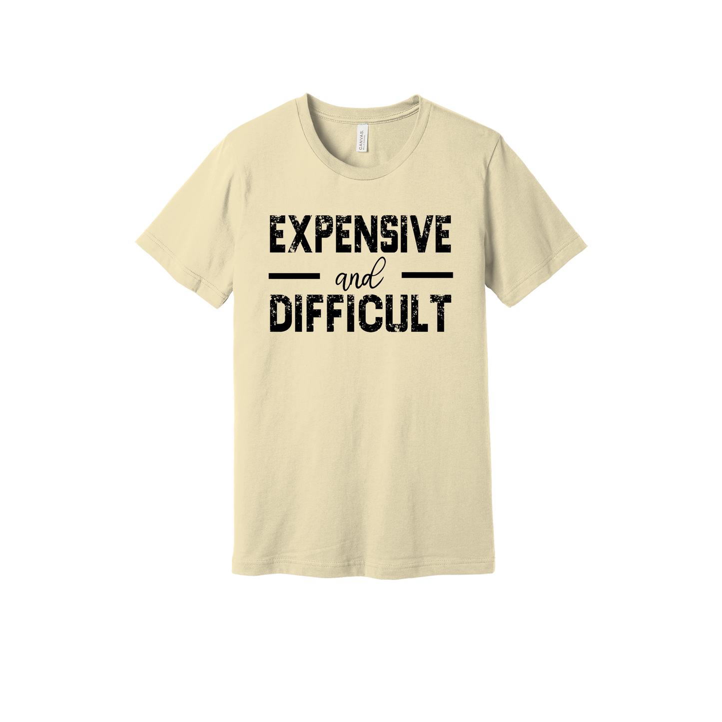 Expensive and Difficult Apparel — tan adult-tee front