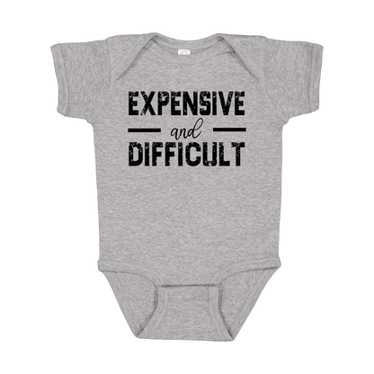 Expensive and Difficult Apparel — gray infant-onesie front