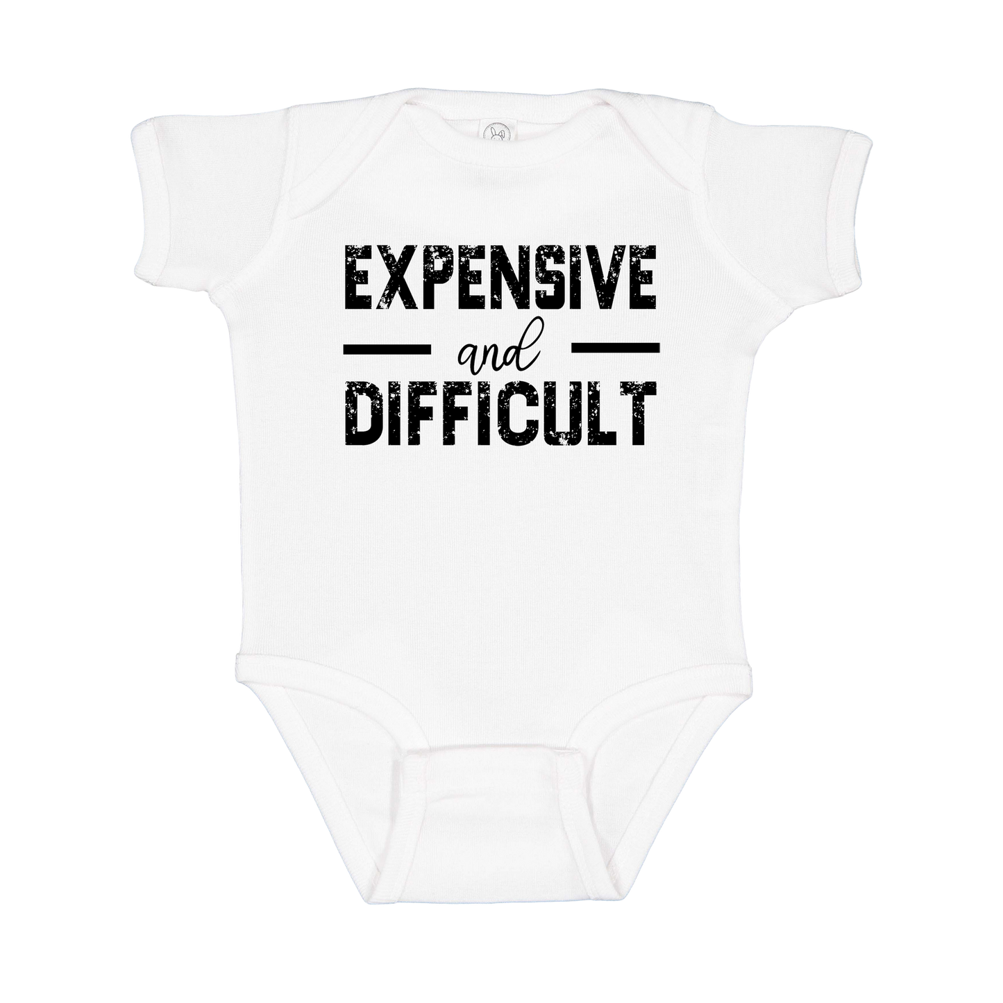 Expensive and Difficult Apparel — white infant-onesie front