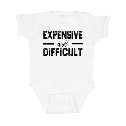 Expensive and Difficult Apparel — white infant-onesie front