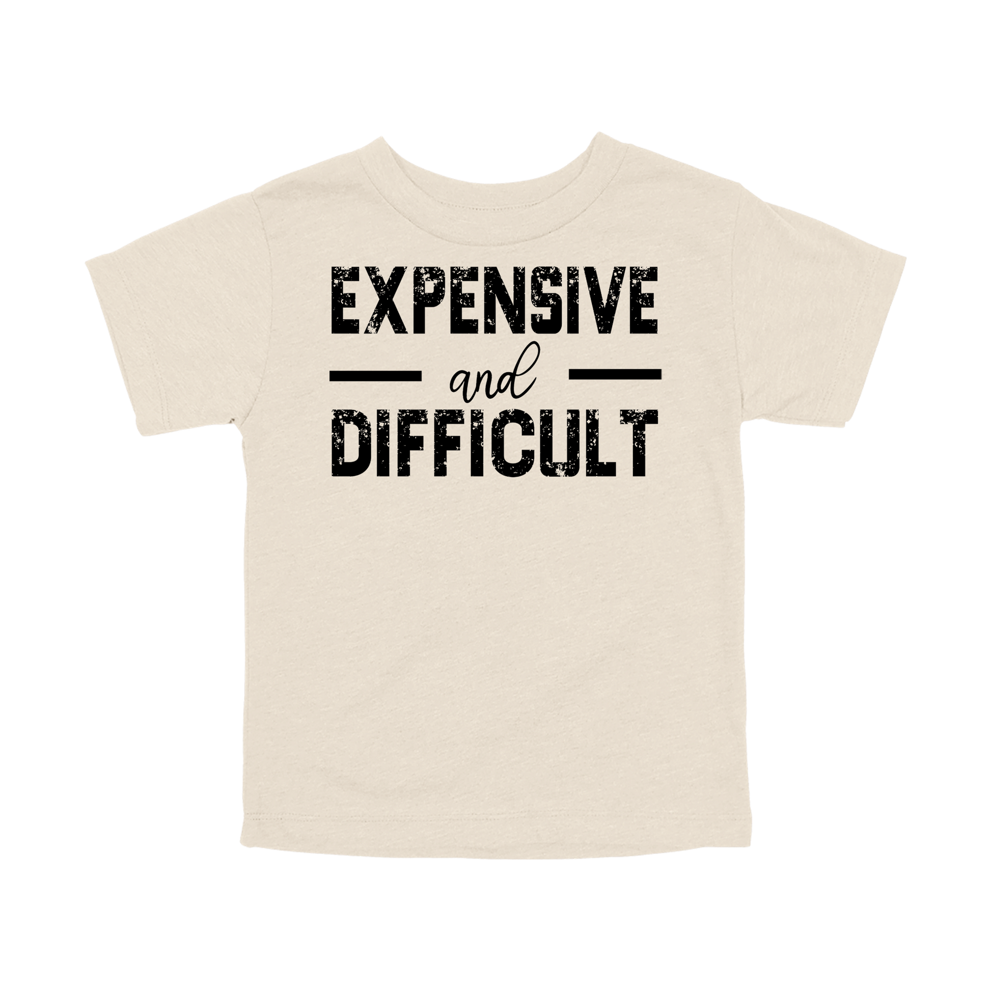 Expensive and Difficult Apparel — tan toddler-tee front