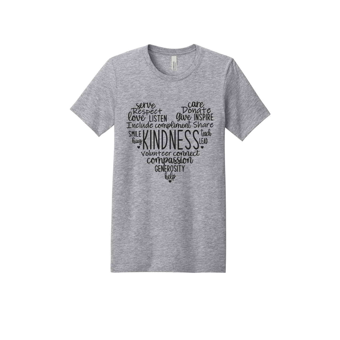 Kindness Heart Apparel — gray adult-tee front