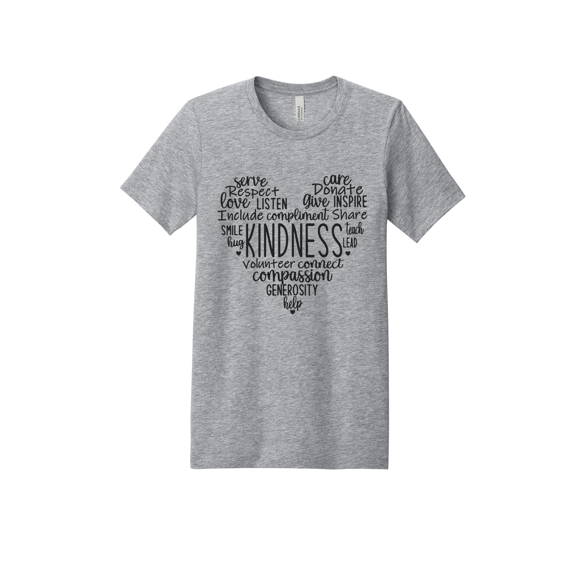 Kindness Heart Apparel — gray adult-tee front