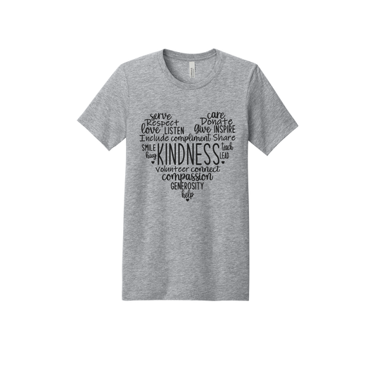 Kindness Heart Apparel — gray adult-tee front