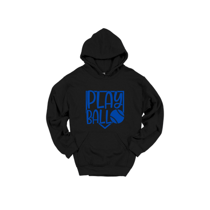 Play Ball Apparel — black adult-hoodie front