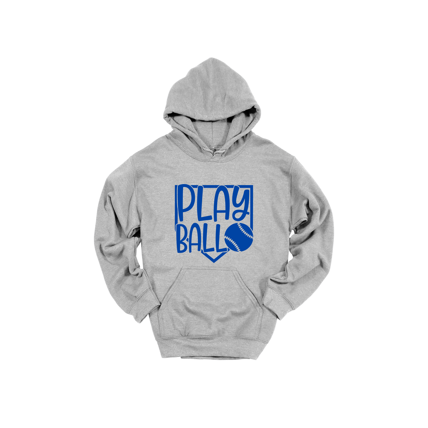 Play Ball Apparel — gray adult-hoodie front