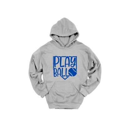Play Ball Apparel — gray adult-hoodie front