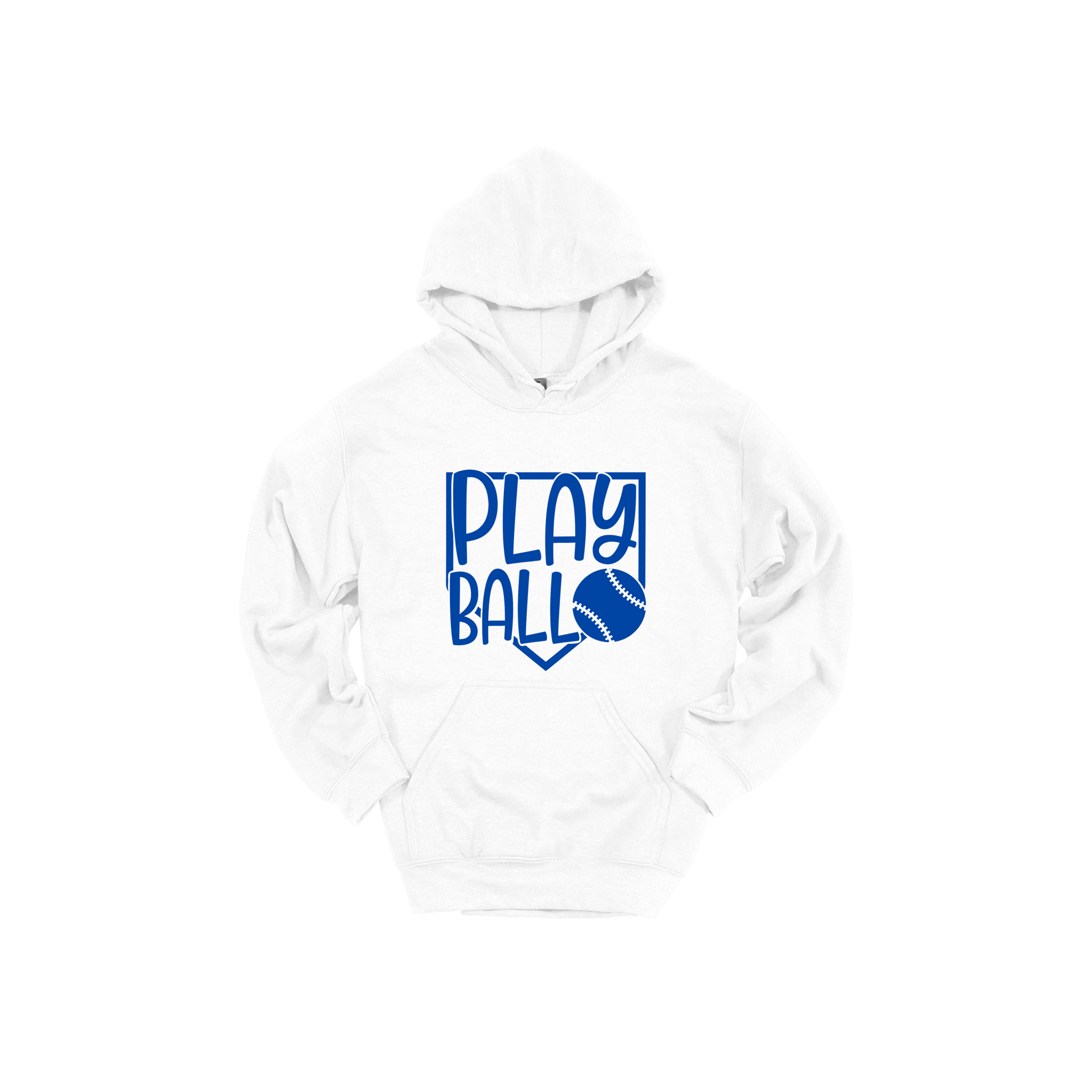 Play Ball Apparel — white adult-hoodie front
