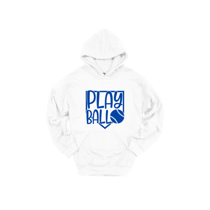 Play Ball Apparel — white adult-hoodie front