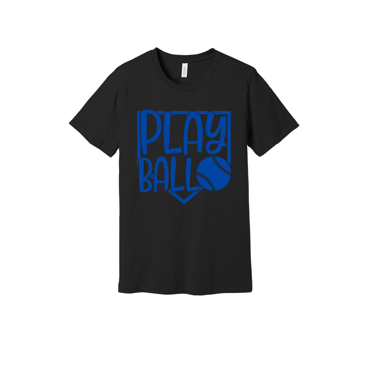 Play Ball Apparel — black adult-tee front