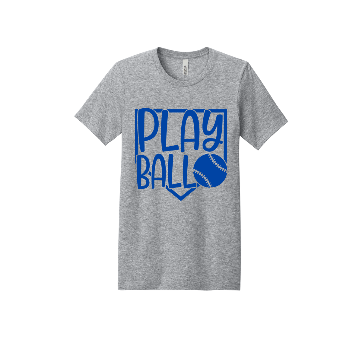 Play Ball Apparel — gray adult-tee front