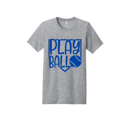 Play Ball Apparel — gray adult-tee front