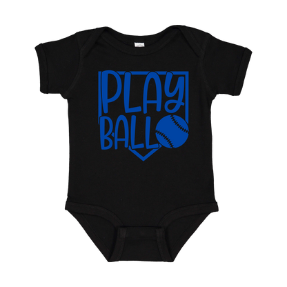 Play Ball Apparel — black infant-onesie front