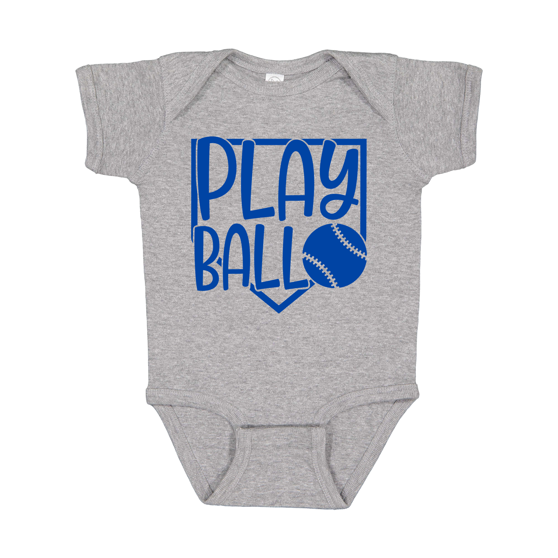 Play Ball Apparel — gray infant-onesie front