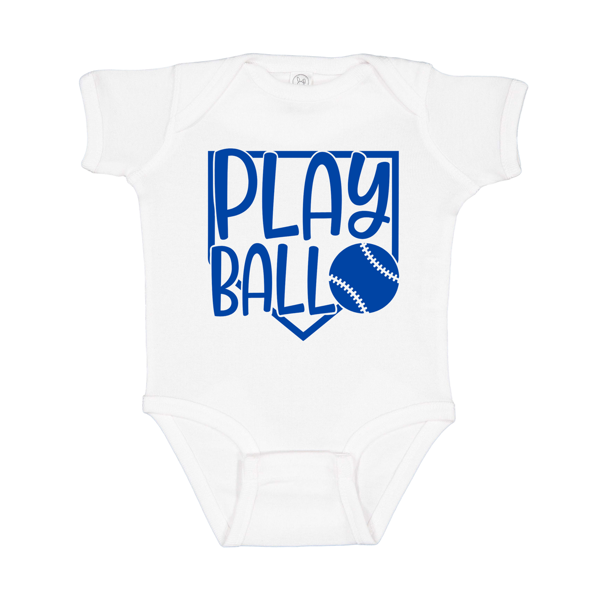 Play Ball Apparel — white infant-onesie front