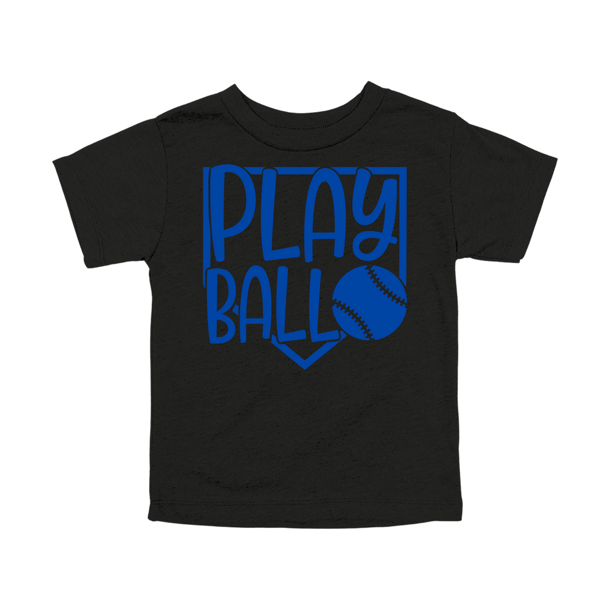 Play Ball Apparel — black toddler-tee front