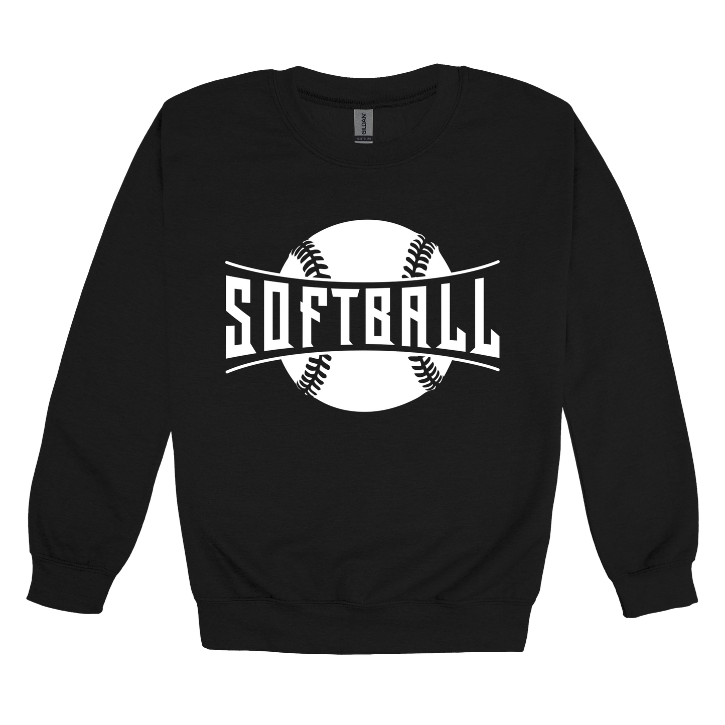 Softball Apparel — black adult-crewneck front