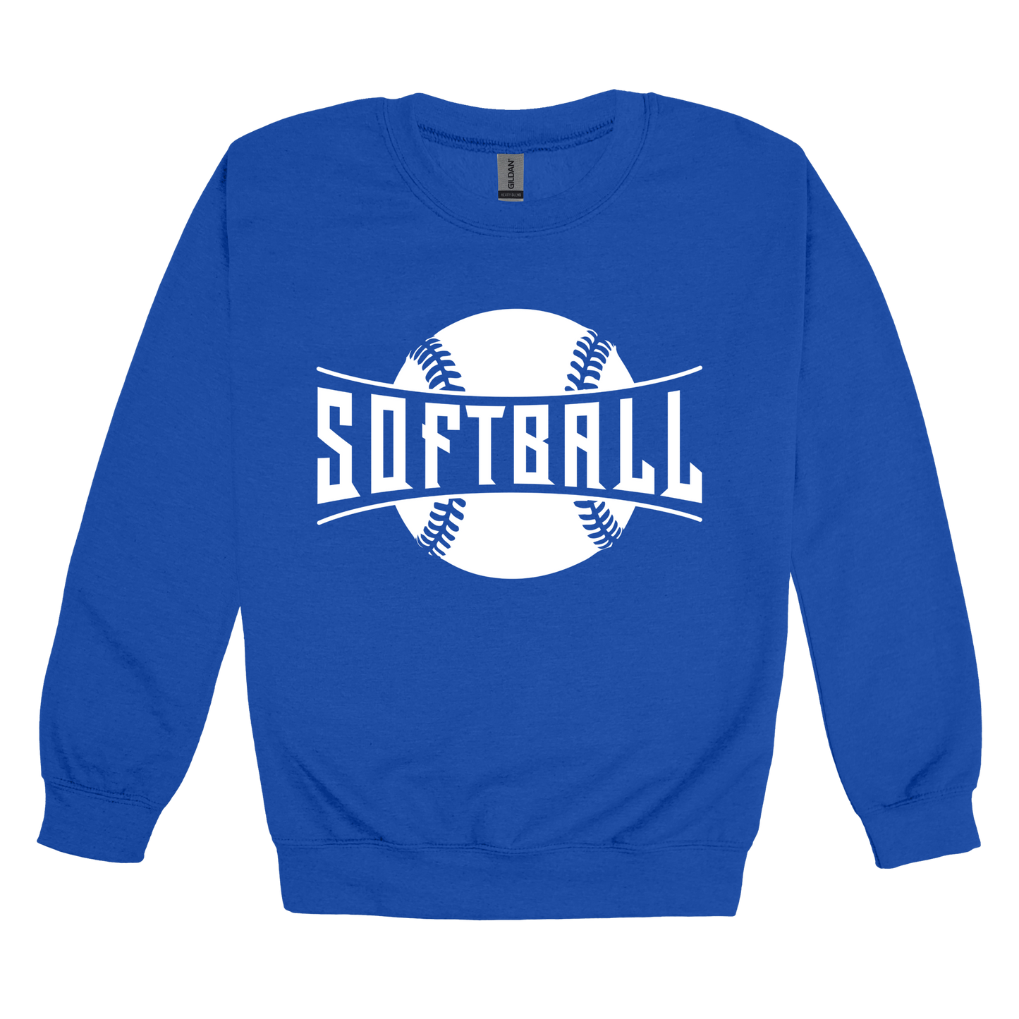 Softball Apparel — blue adult-crewneck front