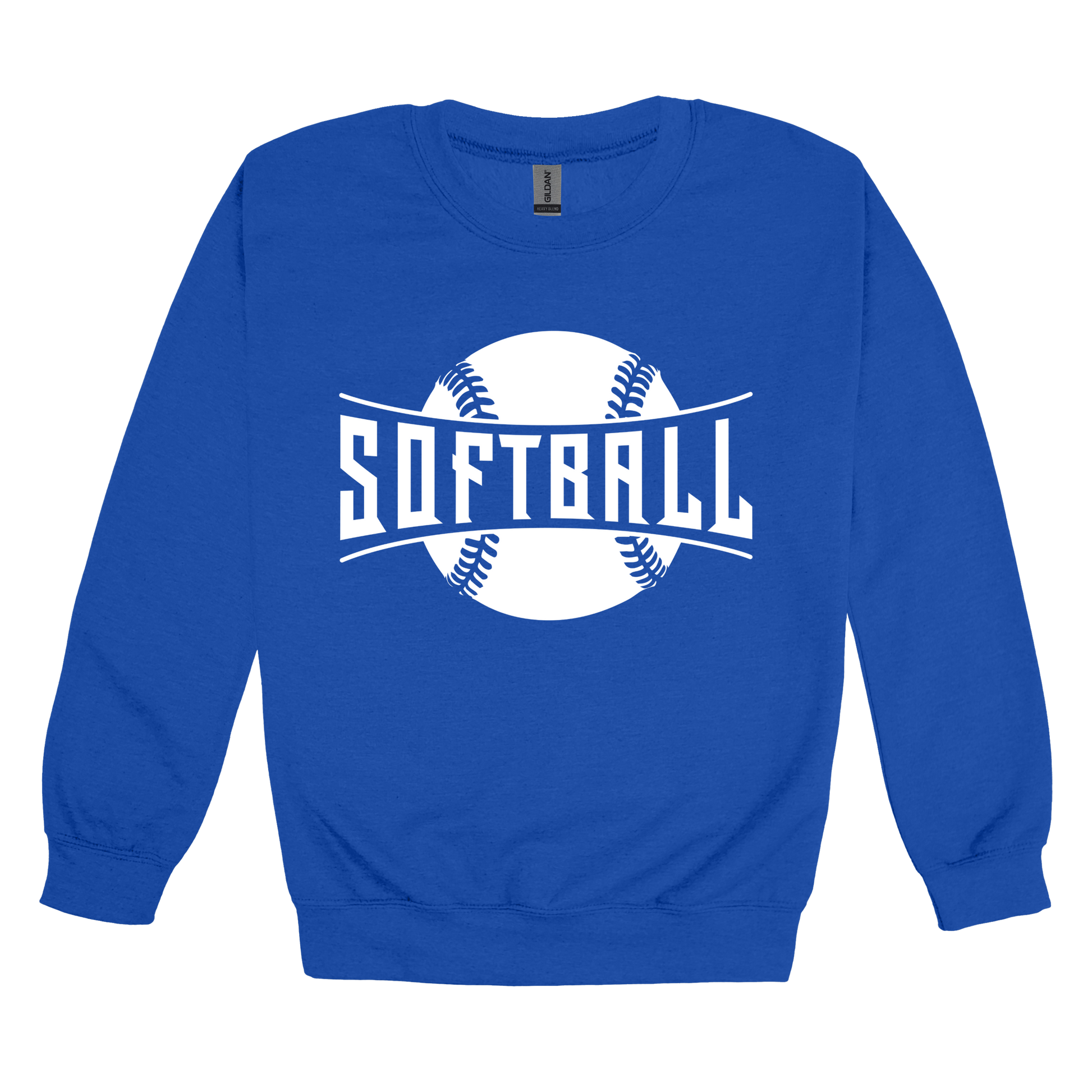 Softball Apparel — blue adult-crewneck front