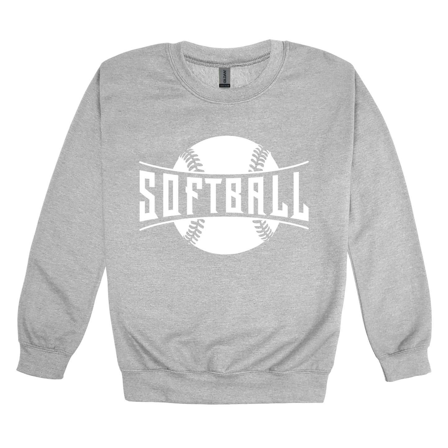 Softball Apparel — gray adult-crewneck front
