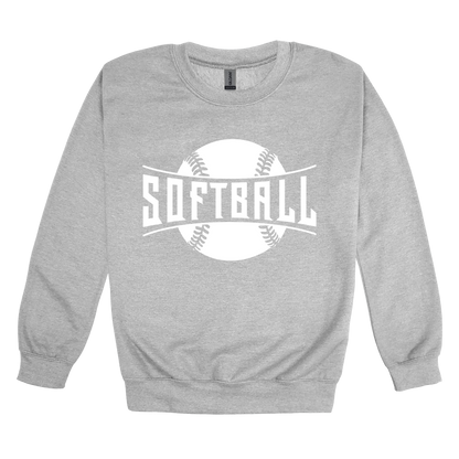 Softball Apparel — gray adult-crewneck front